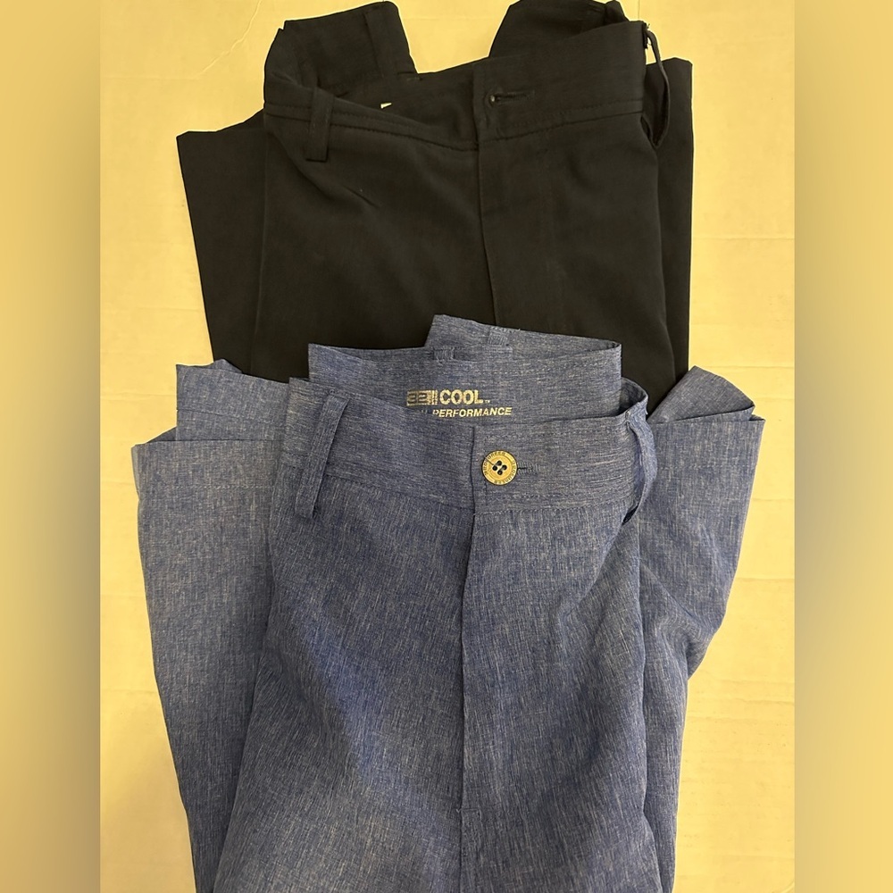 32 Cool Men's Stretch Performance Chino Shorts 2 Pairs Size 32 Multicolor